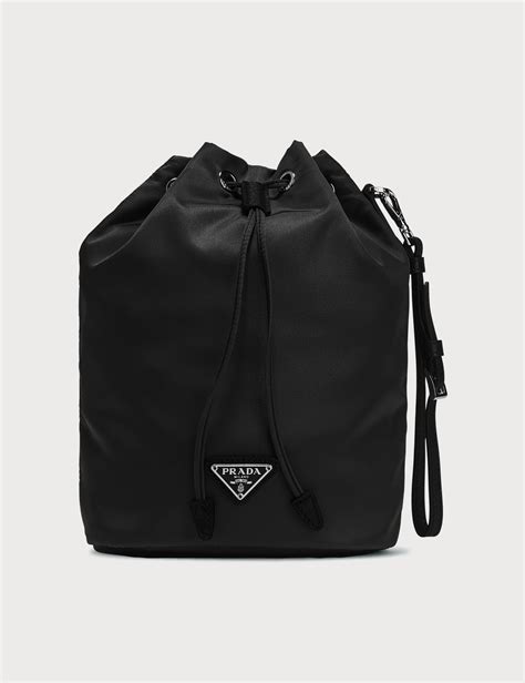 nylon drawstring pouch prada|prada nylon off shoulder top.